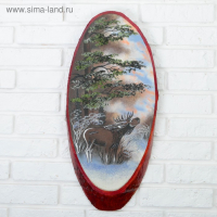 Панно на спиле "Зима.Лось", 52-56 см, каменная крошка, вертикальное Панно на спиле "Зима.Лось", 52-56 см, каменная крошка, вертикальное