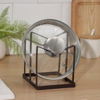 Держатель для крышек и разделочных досок Доляна, 12,5&times;16&times;15 см, цвет коричневый