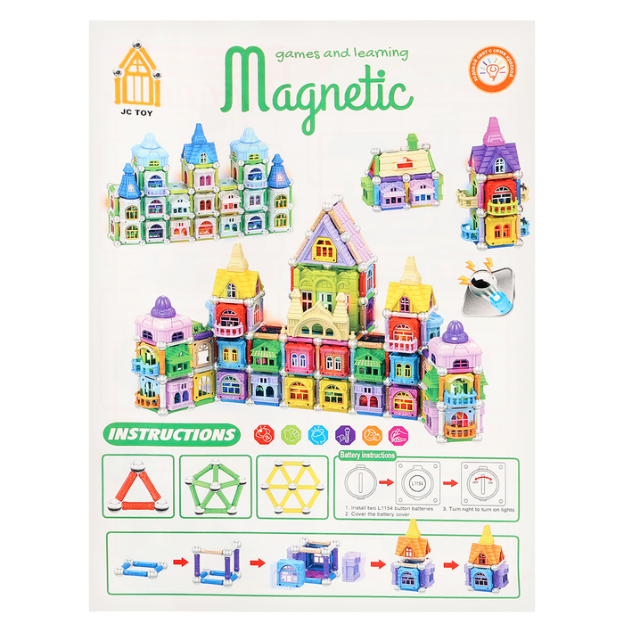 Конструктор магнитный &laquo;Построй свой дом&raquo;, 90 деталей
