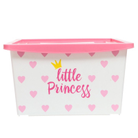 Ящик для игрушек, с крышкой, &laquo;Принцесса&raquo;, объём 30 л, цвет белый