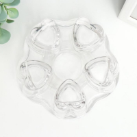 Подсвечник стекло на 1 свечу "Пять сердец" прозрачный 5х14х14 см