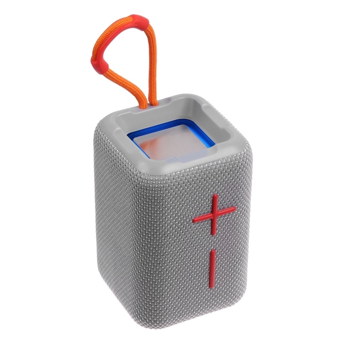 Портативная колонка F68, 5 Вт, 600 мАч, подсветка. micro SD, серая Портативная колонка F68, 5 Вт, 600 мАч, подсветка. micro SD, серая