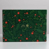 Коробка подарочная новогодняя складная &laquo;С новым годом&raquo;, 30,7 х 22 х 9,5 см, Новый год