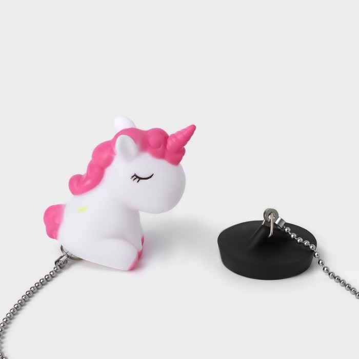 Пробка для ванны с игрушкой &laquo;Единорог&raquo;, диаметр: верх 5,1 см, низ 4,6 см, цвет белый