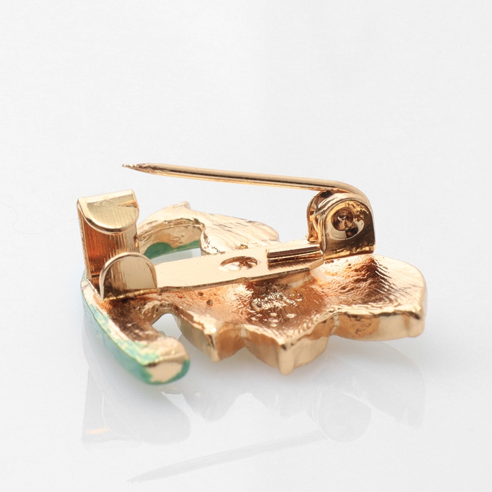 Брошь &laquo;Цветок подснежник&raquo;, цвет бело-зелёный в золоте (неделимая фасовка 12 шт., цена за шт.)