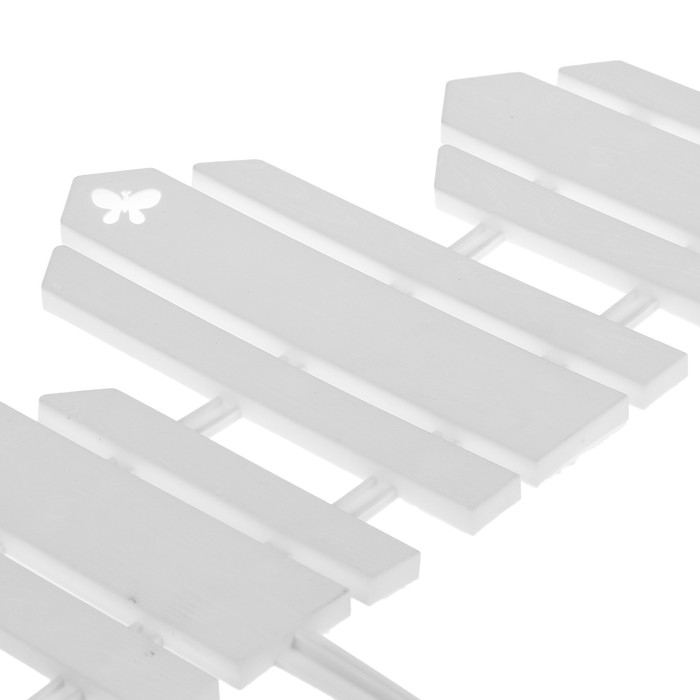 Ограждение декоративное, 25 &times; 170 см, 5 секций, пластик, белое, &laquo;Чудный сад&raquo;