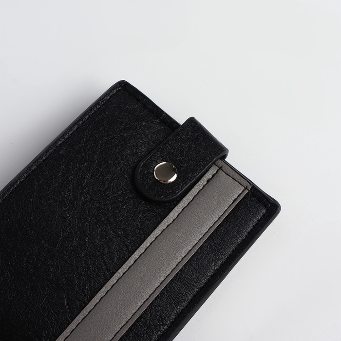 Портмоне мужское на кнопке, отдел для карт, монет, цвет чёрный Портмоне мужское на кнопке, отдел для карт, монет, цвет чёрный