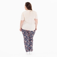 Брюки женские с принтом, цвет синий, размер 56 Брюки женские с принтом, цвет синий, размер 56