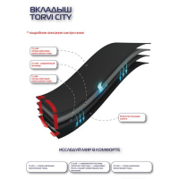 Ботинки Torvi City, ЭВА с вкладышем, -10&deg;C, размер 40, цвет чёрный
