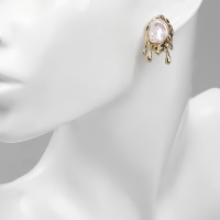 Серьги с жемчугом &laquo;Эксклюзив&raquo; таяние, цвет золото