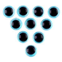 Глаза на клеевой основе, набор 10 шт., размер 1 шт. &mdash; 8 мм, цвет голубой с блёстками