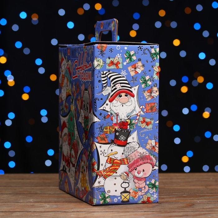 Новый год. Коробка подарочная "Звездный праздник", 22 х 25,5 х 11 см.