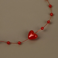 Бусы на леске, «Сердца», 3/9 мм, 9 ± 0,5 м, цвет красный Бусы на леске, «Сердца», 3/9 мм, 9 ± 0,5 м, цвет красный