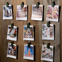 Гирлянда &laquo;Нить&raquo; 2 м роса с насадками &laquo;Прищепки-ёлочки&raquo;, IP20, серебристая нить, 20 LED, батарейки ААх2 (не в комплекте), свечение тёплое белое