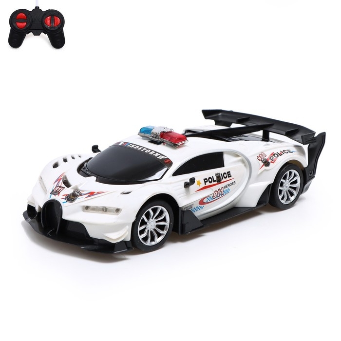 Машина радиоуправляемая &laquo;Полиция&raquo;, работает от батареек, цвет белый