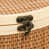 Шкатулка бамбук "Кузовок" с ручками 18х20х22 см