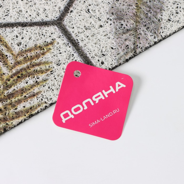 Коврик придверный грязезащитный Доляна &laquo;Топ&raquo;, вырезной, 60&times;90 см, цвет серый