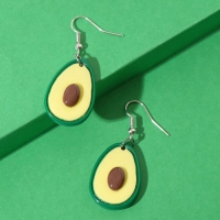 Серьги пластик &laquo;Авокадо&raquo; крупные, цвет зелёно-коричневый