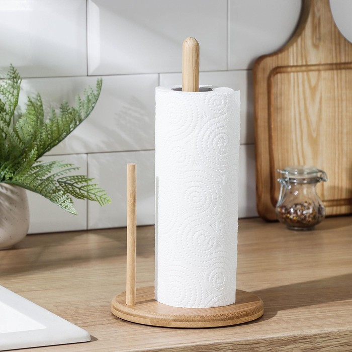 Держатель для бумажных полотенец Доляна &laquo;Бамбук&raquo;, 15&times;30 см