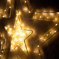 Светодиодная фигура &laquo;Звезда&raquo; 80 см, металл, 220 В, 8 режимов, свечение тёплое белое