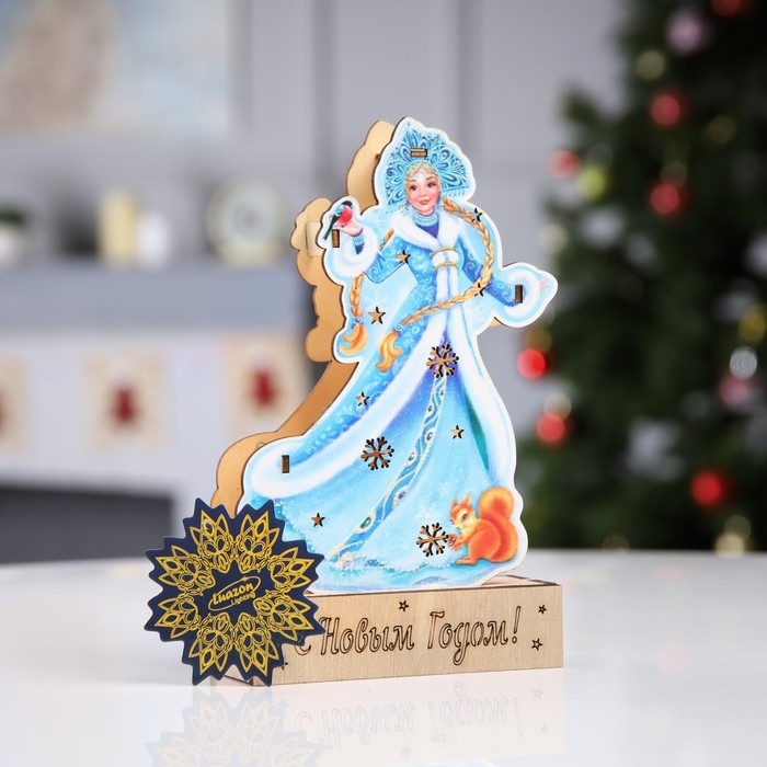 Светодиодная фигура &laquo;Снегурочка&raquo; 12 &times; 20 &times; 4.7 см, дерево, батарейки LR1130х3 (в комплекте), свечение тёплое белое