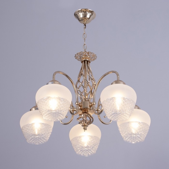 Люстра "Эбби" 5х60Вт Е27 Золото 46х46х88(48)см