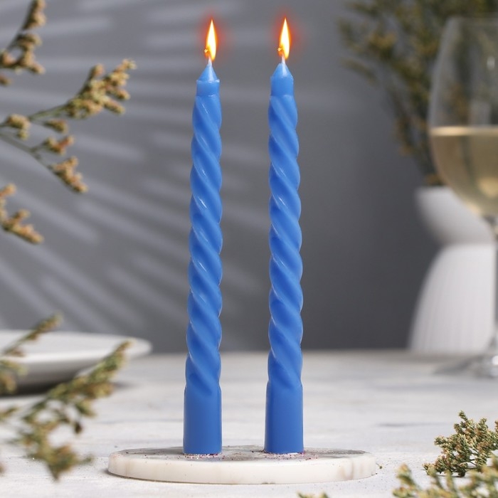 Набор свечей витых,1,5х 15 см, 2 штуки, аромат яблоко Набор свечей витых,1,5х 15 см, 2 штуки, аромат яблоко