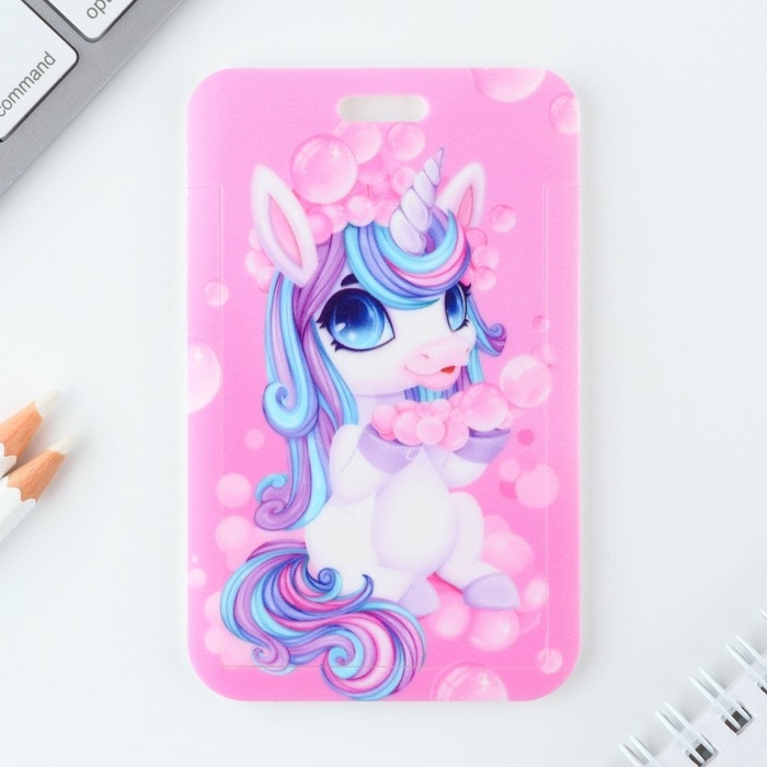 Чехол для бейджа &laquo;Единорог&raquo;, 6,9 х 11 см