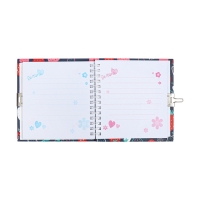 Записная книжка подарочная, 45 листов, линия, на замке, на гребне, Клубника (13х13,5см)