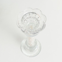 Подсвечник стекло на 1 свечу "Чаша на ножке с бусинами" прозрачный d=2,3 и 4 см 7х7х20,5 см   970282