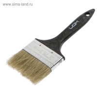 Кисть плоская ЛОМ, натуральная щетина, пластиковая рукоятка, 3", 75 мм