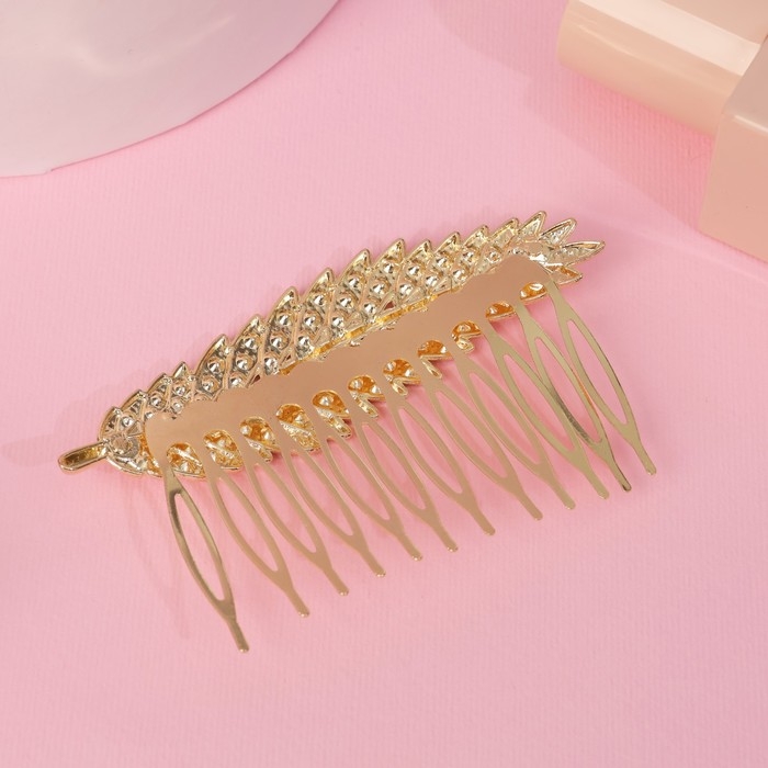 Гребень для волос Гребень для волос "Либерти" лепесток блеск, 5х8 см, золото