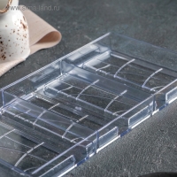 Форма для шоколада KONFINETTA &laquo;Плитка&raquo;, 28&times;14 см, 4 ячейки 11,7&times;4,8&times;0,7 см, цвет прозрачный