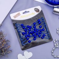 Зажим для волос "Жемчужная сетка" шарики, 9 см, синий Зажим для волос "Жемчужная сетка" шарики, 9 см, синий