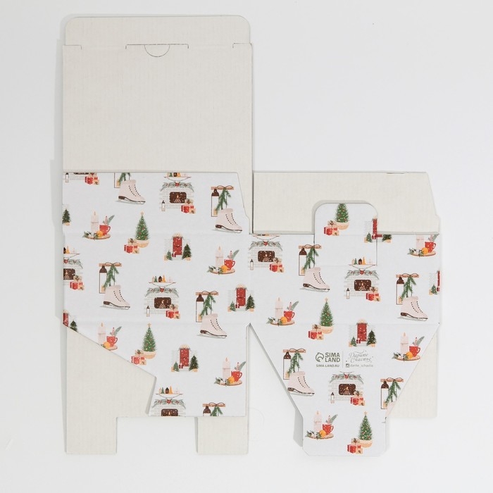 Коробка подарочная новогодняя складная &laquo;Хюгге&raquo;, 15 х 15 х 7 см, Новый год