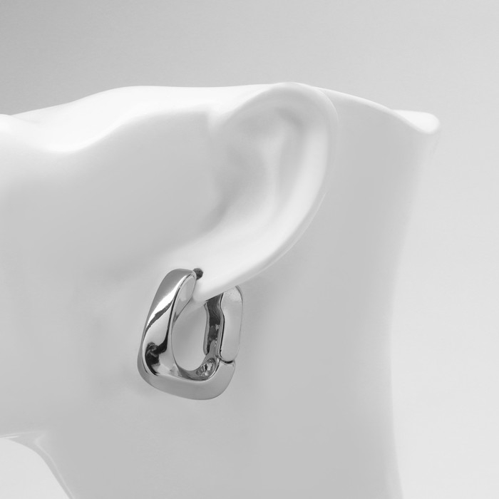 Серьги металл &laquo;Богема&raquo; изгиб, цвет серебро