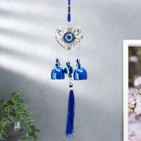 Музыка ветра металл "Сердце" от сглаза с кисточкой 2 колокольчика 22х6,5 см Музыка ветра металл "Сердце" от сглаза с кисточкой 2 колокольчика 22х6,5 см