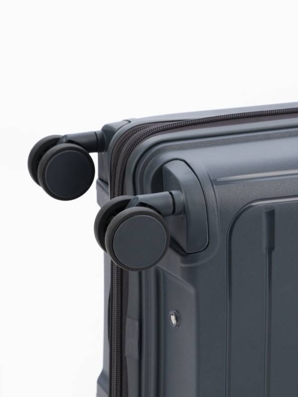 Чемодан 20", PP, 38*22*56, отд на молнии, код замок, 4 колеса, серый