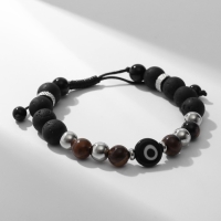 Браслет мужской &laquo;Оберег&raquo; глаз, цвет чёрно-коричневый