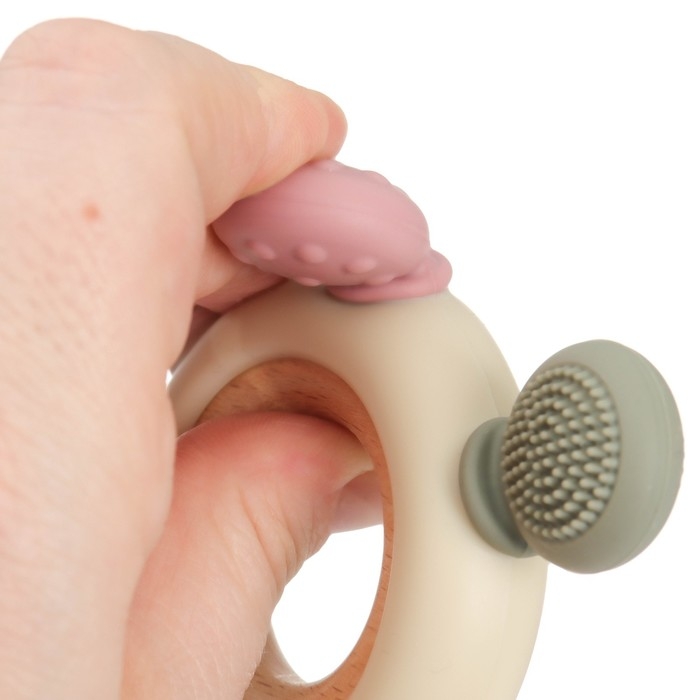 Прорезыватель силиконовый &laquo;Массажер&raquo;, цвет розовый, бежевый, Mum&Baby