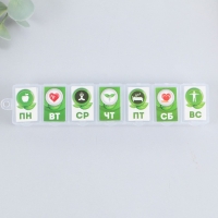 Таблетница «Неделя», 7 секций, русские буквы, 15,5 х 3,4 см. Таблетница «Неделя», 7 секций, русские буквы, 15,5 х 3,4 см.