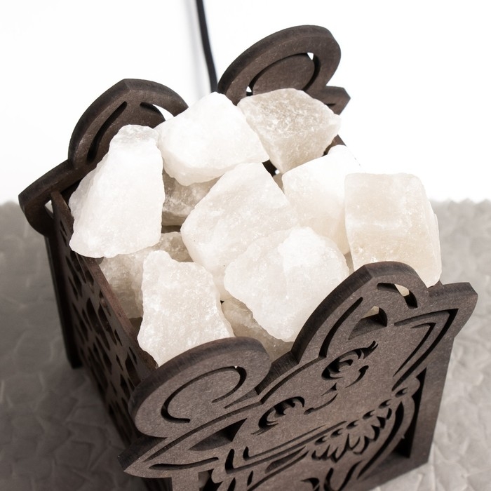 Соляной светильник Соляной светильник "КОШЕЧКА" деревянная Е14 15Вт 1,4 кг