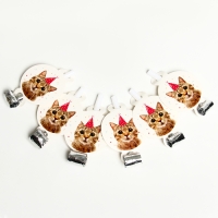 Карнавальный язычок кругляш &laquo;Котик&raquo;, набор 6 шт.