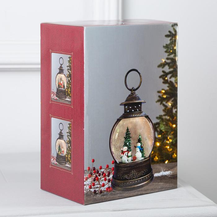 Светодиодная фигура &laquo;Семья снеговиков&raquo; 12.5 &times; 20 &times; 12.5 см, пластик, батарейки АААх3 (не в комплекте), свечение тёплое белое