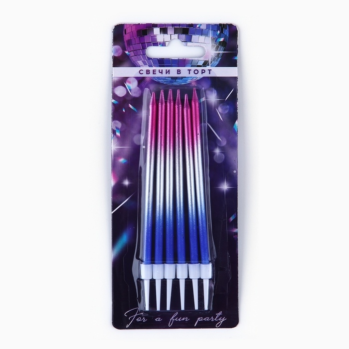 Свечи для торта &laquo;Make a wish&raquo;, 6 шт., 13 х 0,5 см