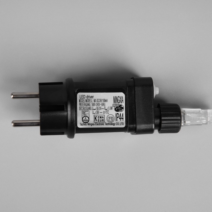 Гирлянда &laquo;Мишура&raquo; 50 м роса, IP44, серебристая нить, 1500 LED, 8 режимов, свечение белое, 36 В