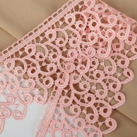 Кружево гипюровое, 78 мм &times; 11 &plusmn; 1 м, цвет нежно-розовый