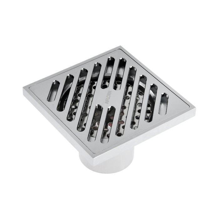 Трап AFLORN AF10710-10, d=50 мм, вертикальный, 100х100 мм, латунь, хром Трап AFLORN AF10710-10, d=50 мм, вертикальный, 100х100 мм, латунь, хром