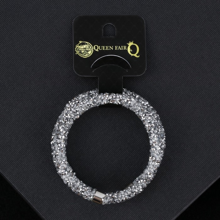 Браслет-пружинка &laquo;Шанталь&raquo; 2 ряда, цвет серебро, d=7 см