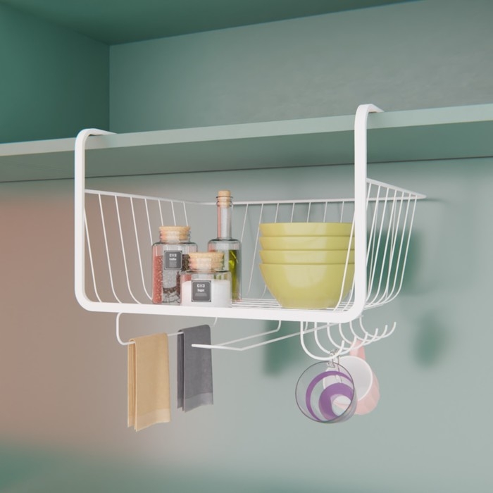 Корзина подвесная Доляна, 29&times;25&times;19,5 см, цвет белый